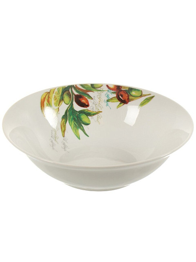 Салатник керамика, круглый, 20х5.5 см, 0.9 л, Олива, Daniks