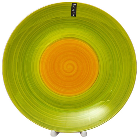 Тарелка обеденная, керамика, 27 см, круглая, Аэрография Зеленый луг, Elrington, 139-23065, зеленая