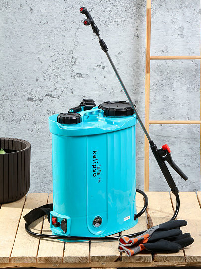 Опрыскиватель садовый аккумуляторный, Kalipso, 12 л, Li-ion, 3.86 А.ч, 12 В, пластик, ранцевый, телескопическая штанга, KF-12C-12