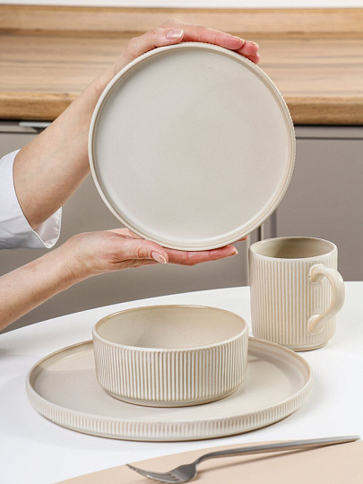 Сервиз столовый керамика, 16 предметов, на 4 персоны, Jewel, Дюна, ПС0007-15