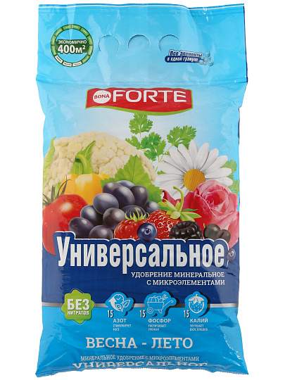 Удобрение Универсальное, Весна-лето, микроэлементы, гранулы, 2.5 кг, Bona Forte
