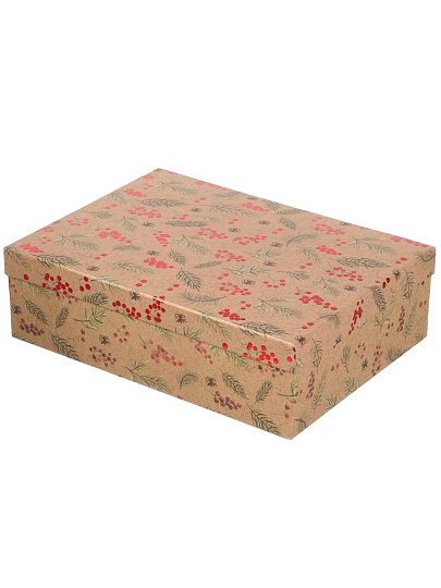 Коробка подарочная картон, 37х27х11 см, в ассортименте, Новый год, A470110