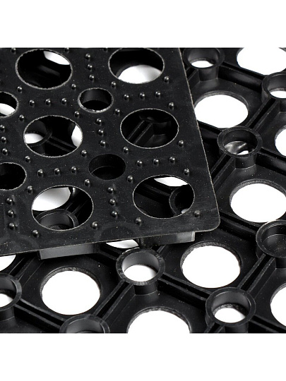 Коврик грязезащитный, 50х80 см, прямоугольный, резина, резиновая ячейка, черный, Svart mjuk, 92202