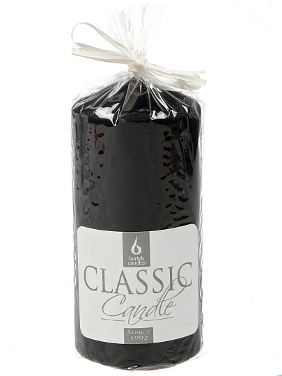 Свеча ароматизированная, 15х7 см, колонна, черная, Bartek Candles, Вельвет, классическая