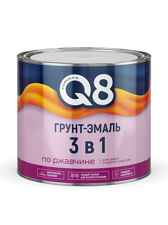 Грунт-эмаль Formula Q8, по ржавчине, алкидная, коричневая, 1.8 кг