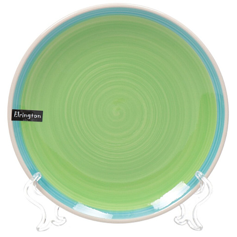Тарелка десертная, керамика, 19 см, круглая, Аэрография Зелень Лета, Elrington, 139-23029, салатовая