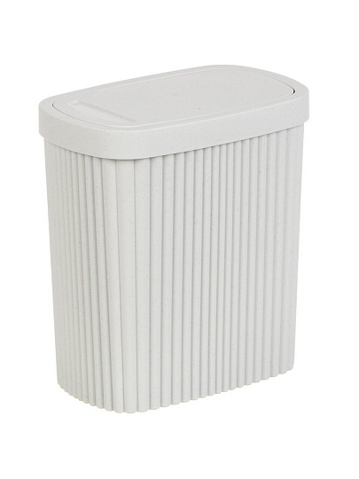 Контейнер для мусора пластик, 1.9 л, прямоугольный, светло-серый флэк, Econova, Velvet, 435204438