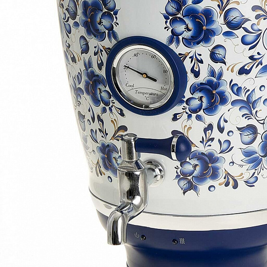 Самовар электрический Яромир, Гжель ЯР-1801, 4 л, 2300 Вт, скрытый нагревательный элемент, металл