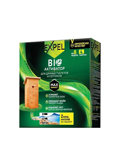 Биосостав для дачных туалетов и септиков, Expel, 80 г, таблетки
