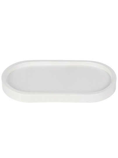 Подсвечник-поднос &quot;Овал&quot; 17.5х9.0х1.5 см, белый, гипс,501568