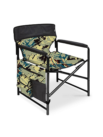 Кресло складное 50х50х75 см, камуфляж саванна/черный, ткань водоотталкивающая, с карманом, 100 кг, Nika, КС1/КС