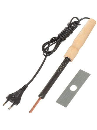 Паяльник сетевой, 25 Вт, 230 В, рукоятка дерево, с подставкой, TDM Electric, Рубин ЭПЦН-25, SQ1025-0501