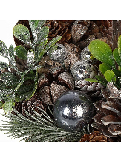 Подсвечник 1 свеча 24 см, с пуансеттией, SYSGZSA- 4623101