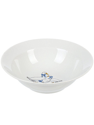 Миска фарфор, круглая, 5.5 см, 0.5 л, Гуси новые, Дулевский фарфор, 101892