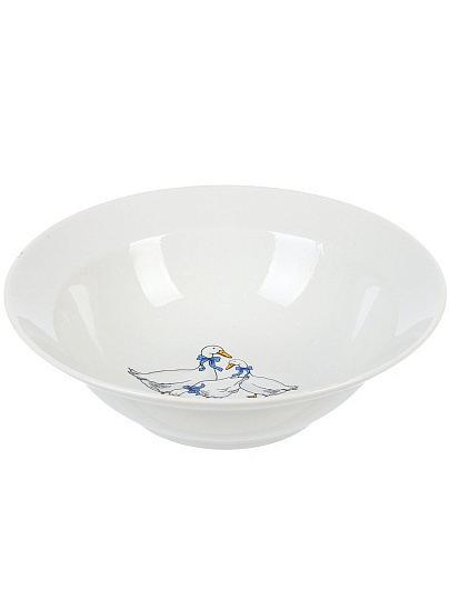 Миска фарфор, круглая, 5.5 см, 0.5 л, Гуси новые, Дулевский фарфор, 101892