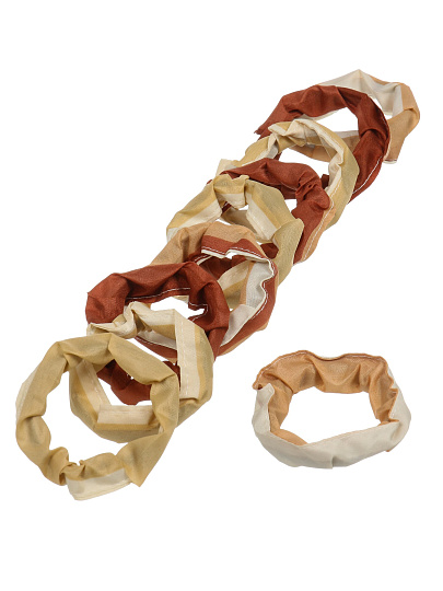 Штора для ванн 180х180 см, ПЭ, Бежевые полосы, с кольцами, Y4-11152