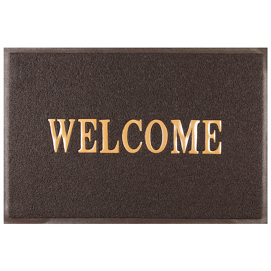 Коврик грязезащитный, 60х90 см, прямоугольный, резина, коричневый, Welcome, ComeForte, WM-14