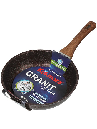 Сковорода алюминий, 24 см, антипригарное покрытие, Kukmara, Granit Ultra Red Induction, индукция, сгаи240а