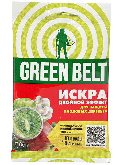 Инсектицид Искра Двойной эффект, для защиты плодовых деревьев, 10 г, пакет, Green Belt