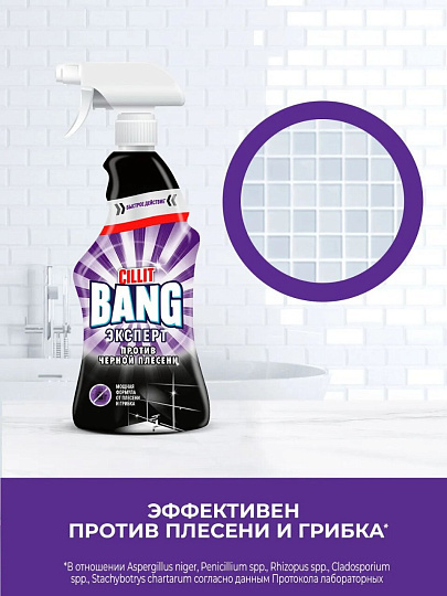 Чистящее средство универсальное, Cillit Bang, Удаление черной плесени, спрей, 750 мл, 855 г