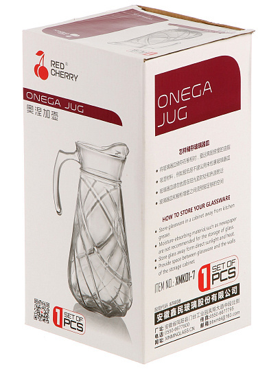 Кувшин стекло, 1.8 л, с крышкой, Сетка, Y4-11027, прозрачный