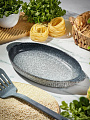 Форма для выпечки керамика, 31.5х16.5х2.5 см, 0.7 л, овальная, серо-синяя, Daniks, Гранит, Y4-8722
