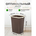 Контейнер для мусора пластик, 20 л, прямоугольный, с фиксатором, шоколад, слоновая кость, Violet, Tandem, 842222 - фото 4