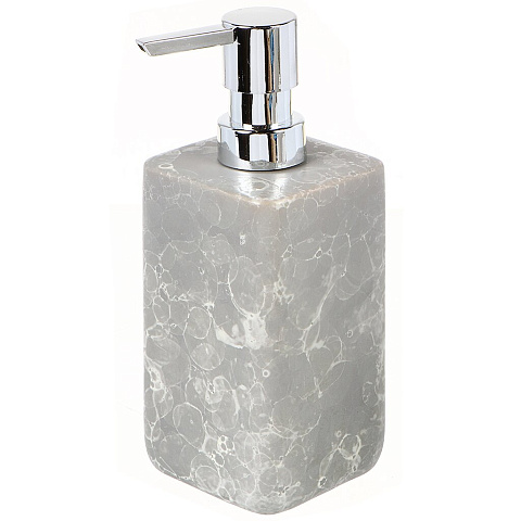 Дозатор для жидкого мыла Камень, керамика, 7.4x7x13/18.5 см, серый, CE2548AA-LD