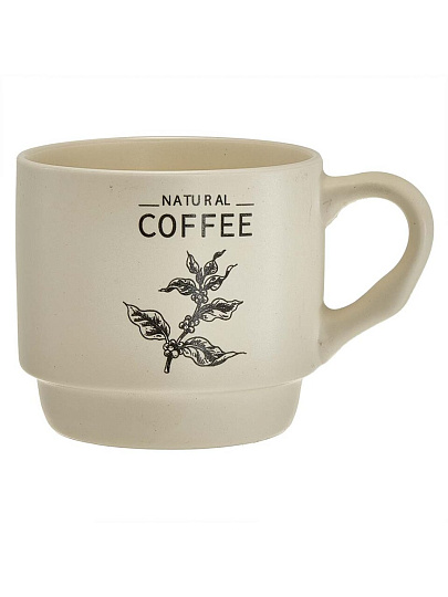 Набор кружек керамика, 4 шт, 350 мл, Natural Coffee, Ф11-054L/4, металлическая подставка