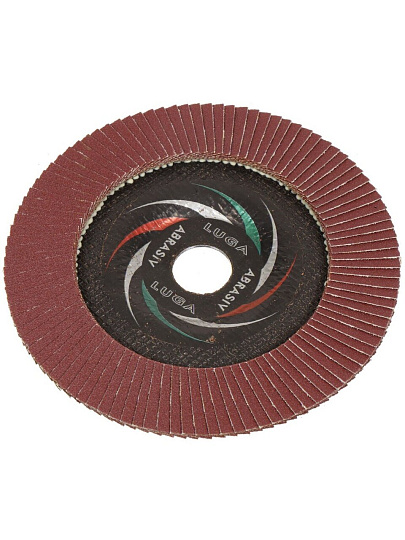 Круг лепестковый торцевой КЛТ2 для УШМ, LugaAbrasiv, диаметр 150 мм, посадочный диаметр 22 мм, зернистость A120, шлифовальный
