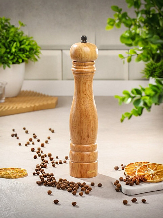 Мельница для специй дерево, 25 см, бежевая, Y3-1155