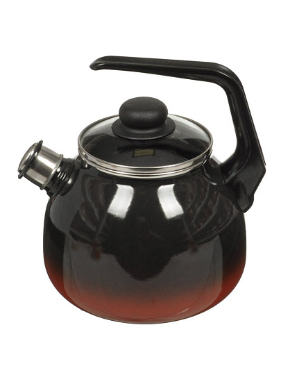 Чайник сталь, эмалированное покрытие, 3 л, со свистком, ручка консольная, СтальЭмаль, Кармен, 4с209я