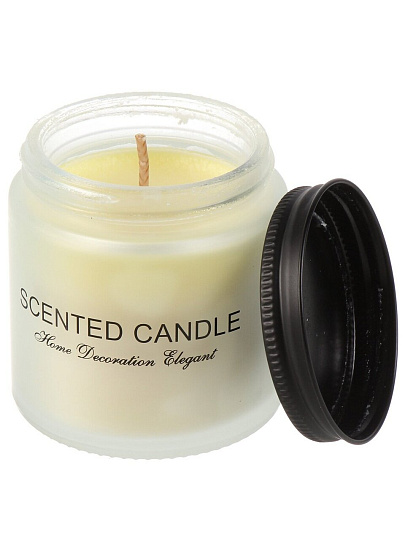 Свеча 6.5х5.5х5.5 см, в банке, белый матовая, воск, А030167