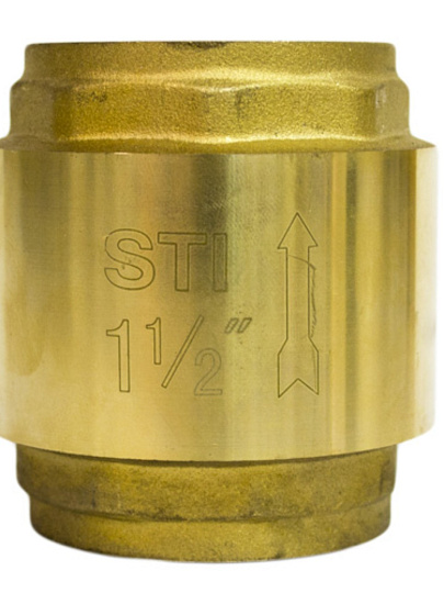 Клапан обратный 1&quot; 1/2, латунь, DN 40, пружинный, New, STI