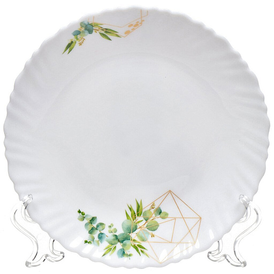 Сервиз столовый стеклокерамика, 19 предметов, на 6 персон, Daniks, Оазис, белый