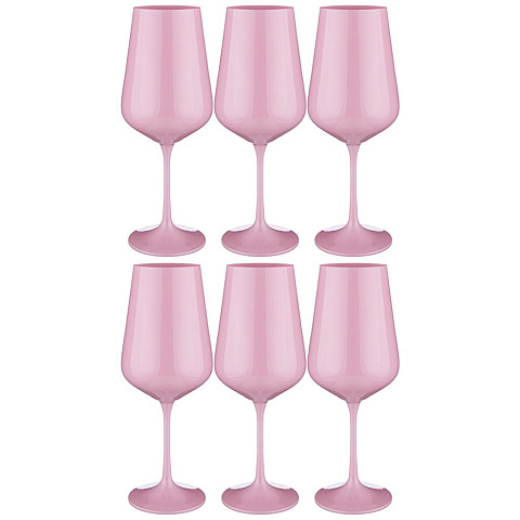 Набор бокалов для вина "sandra sprayed pink" из 6 шт. 450 мл. высота=24 см., 674-720