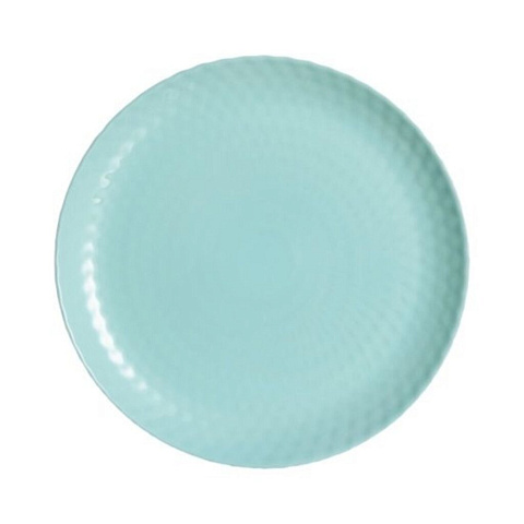 Тарелка обеденная, стеклокерамика, 25 см, круглая, Pampille Turquoise, Luminarc, Q4649, бирюзовая