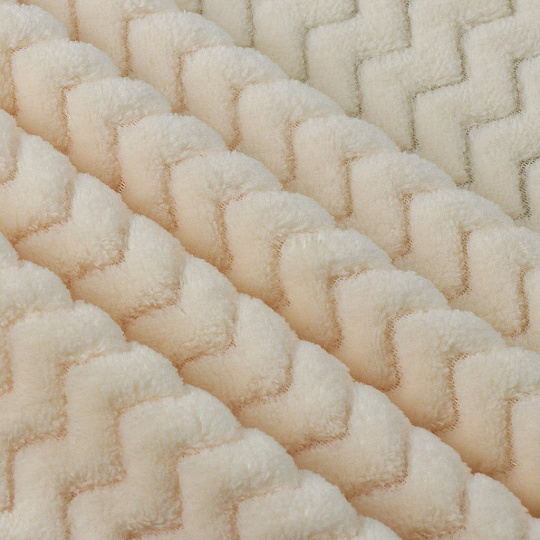 Плед евро, 200х220 см, велсофт жаккард, 100% полиэстер, Cleo, Роял плюш, белый, 200/014-RP/CL