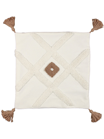 Наволочка декоративная Орнамент, канвас, 45 х 45 см, белая, A130178