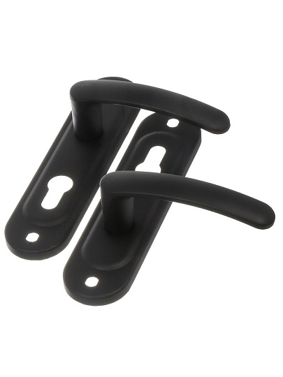 Замок врезной Зенит, ЗВ4-50.02, БП-00013965, ручка в комплекте, цилиндровый, матовый черный