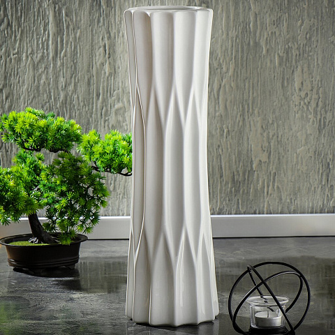 Ваза для сухоцветов керамика, настольная, 47 см, Y6-2018, белая
