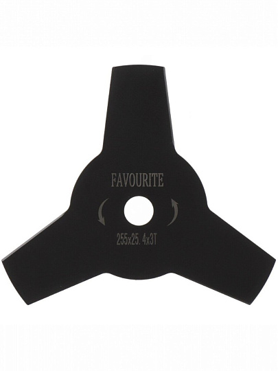 Нож для триммера 3 зуба, 255 мм, посадочный диаметр 25.4 мм, Favourite, FBT 3Zknife, 3Т