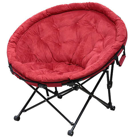 Кресло складное 50х100х90 см, Гриб, красное, замша, 100 кг, YTMC005-SU-01