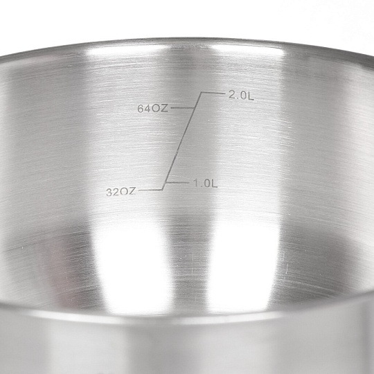 Набор посуды нержавеющая сталь, 6 предметов, кастрюли 2.8,4.8 л, ковш 1.4 л, индукция, Daniks, Бруно, SD-A95-6