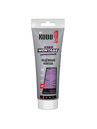 Клей KUDO, акриловый, монтажный, белый, 200 мл, KBT-321, HOME Мontage