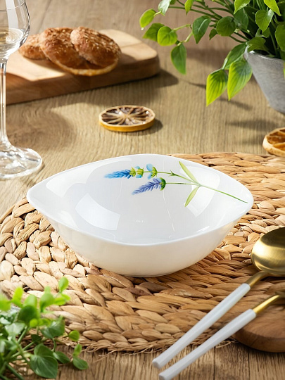 Салатник стеклокерамика, квадратный, 14х5 см, 0.4 л, Манифик, Daniks, FFW-65/ 220302