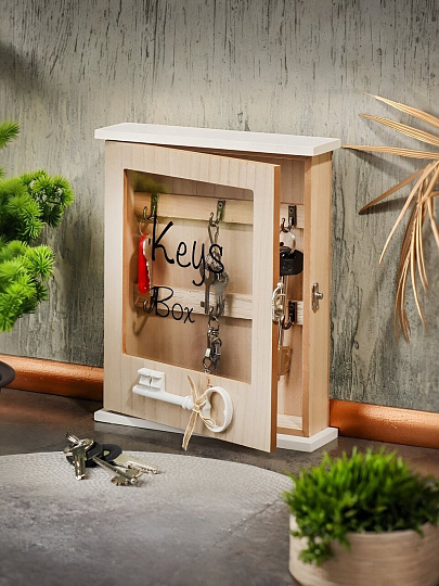 Ключница Ключ, 20х26х5.5 см, МДФ, металл, 6 крючков, Y4-3860