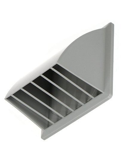 Выход стенной пластик, вытяжной, 175х175 мм, с обратным клапаном, с фланцем D120, серый, Event, 175К120ФВ сер