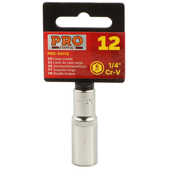 Головка торцевая 6-гранная, 1/4&quot;, 12 мм, глубокая, Startul, PRO-54112