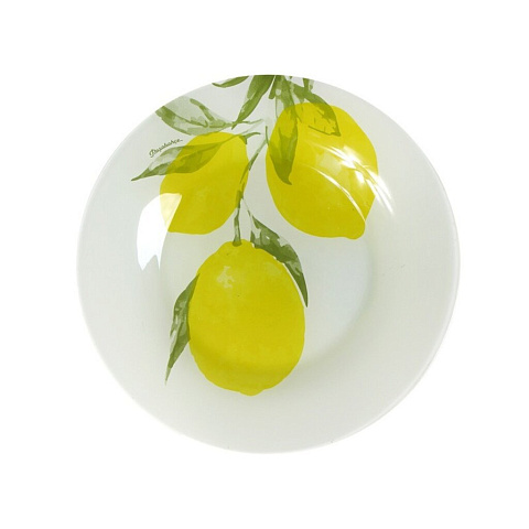 Тарелка десертная, стекло, 19.5 см, круглая, Lemon, Pasabahce, 10327SLBD